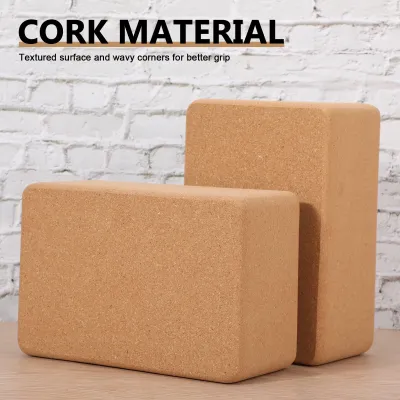 【Ready From SG】Yoga Block Natural Cork Wood Fitness Blocks High Density Pilates Yoga Gym Exercise Blocks