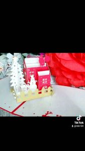 Christmas Card Popup Card Gift For Her and Him Lovely and Good Quality Paper Christmas popup Postcard DIY Popup Card For Christmas Festival And New Years Gift คริสต์มาสป็อปอัพการ์ด การ์ดวันคริสต์มาส ปีใหม่ ป็อปอัพการ์ด โพสต์การ์ด วันคริสต์มาส(พร้อมส่ง)