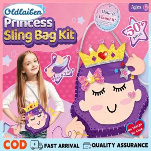 Oldlaiben Baby DIY Tote Bag Make Your Own Sling Bag Craft Kit Arts and Craft for Kids No-Sew Fabric Bag Material Set