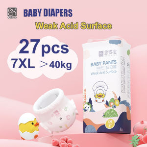 Endebao Baby Diapers Pants 7XL 27Pcs Suitable For 30-40kg Baby Skin-friendly Absorbent Fat Baby