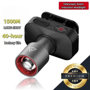 Zoomable Headlight Flashlight Led Usb Rechargeable Waterproof Induction Headlamp Outdoor Camping