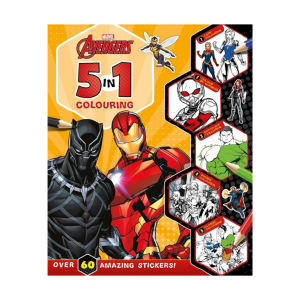 Marvel Avengers 5 In 1 Colouring Book With Over 60 Stickers & Fun Activities