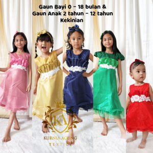 Gaun Pesta Anak Cewek Perempuan korea 2 tahun sampai 12 tahun Dress Anak Dress Bayi 0 12 bulan Lucu Mewah Set Pita KA73