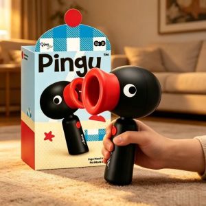 MIRELINA USB Charging Pingu Handheld Cooling Fan Three Adjustable Fan Speeds with Lanyard High-Speed Fan Mini Strong Wind Pocket Fan Outdoor/Home/Office