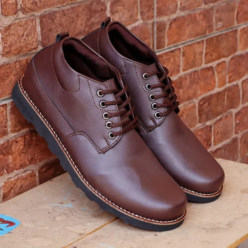 Sepatu Boots Casual Pria PU Leather Keren Sepatu Kasual Sepatu