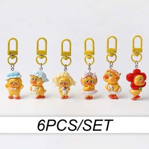 X.z. MOONLIGH สนุกและง่ายสบายกระเป๋าเป้สะพายหลังสำหรับใส่ประจำวันของพวงกุญแจเป็ดสีเหลืองแบบห้อยเครื่องประดับแบบทำมือจี้ส่วนบุคคลสารพัดประโยชน์และน่ารัก