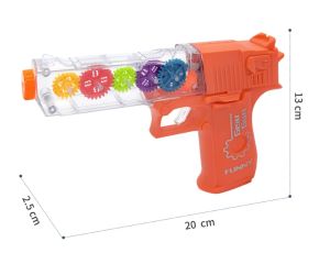 ของเล่นปืนเกียร์ มีเสียงมีไฟ ของเล่นปืนมีเฟืองหมุน สีสันสดใส ของเล่นเด็ก ปืนของเล่น ปืนเด็กเล่น