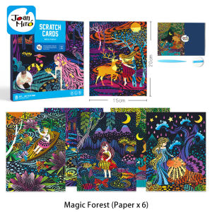 Jar Melo Kids Scratch Painting Paper Children Creative Colorful Scratch Drawing Book Magic DIY Scratch Art Card with Scratching Brush and Powder Puff for Child Boys and Girls Gift Drawing Toy