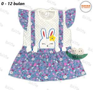 BAYIe - Baju Anak Perempuan Dress motif RABBIT BUNGA PLANET KIDS Pakaian anak
