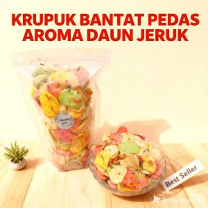 cemilan pedas asli krupuk/kripik aroma daun jeruk/krupuk bantet 250gr