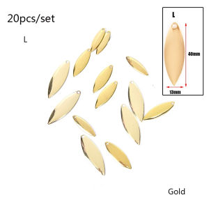 RBRY 20pcs Spinner Tackle Vibration Smooth Nickel Metal WillowMetal Blades Fishing Attractor Spinner VIB Lure