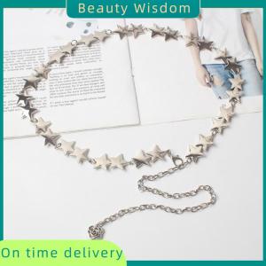 Beauty Wisdom Vintage Women Waist Belt Female Metal Star Pentagram Chain Belt Tassel Waist Chain Belt Women Decorative Body Jewelry