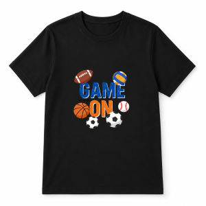 Mens Plus Size Game On Sports Ball Graphic Short Sleeve Sports T-Shirt OM294