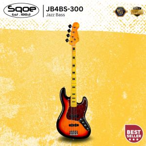 SQOE 4-Strings Jazz Bass Guitar Maple Fretboard ( JB4BS-300 / SQ-JB4BS-300 / JB4BS )