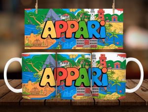 APARRI COLORFUL MUG DESIGN * 1 PC MUG WITH BOX * 11oz with BOX SOUVENIR MUG