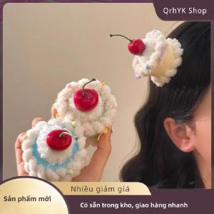 Hàng có sẵn✨ Dễ thương Bánh Anh đào kẹp tóc phụ nữ sinh nhật mũ nón kẹp tóc chụp ảnh bầu không khí cảm giác đạo cụ Phụ Kiện Tóc Quà Tặng