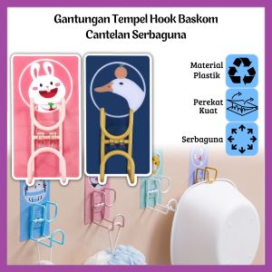 Gantungan Tempel Hook Baskom Ember Multifungsi Cantelan Tanpa Paku Anti Karat Tahan Air - FR GALLERY
