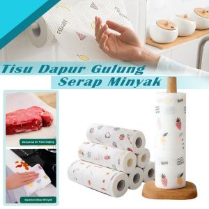 TUKUO Tisu Dapur Roll Gulung Serbaguna Rol Isi 50 lembar Penyerap Noda Minyak Air - Set Tissue Minyak Roll Tissue Dapur Reusable Tissu Minyak Serbaguna