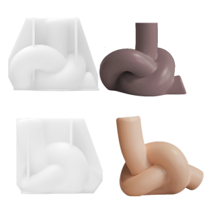 Decorative Silicones Holders Molds European Styles Knotted Rope Design Candlestick Mould For Holiday Centerpieces