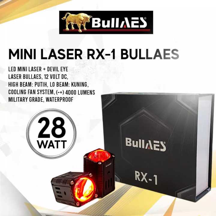 LAMPU SOROT TEMBAK D2 MINI LASER BULLAES RX-1 28 Watt
