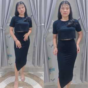 Gs - One Set Crop Rok Wanita KIMMY Premiuim