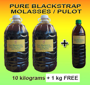 10 kg + 1 kg FREE- Pure Organic Blackstrap Molasses/Pulot for Animals and Plants