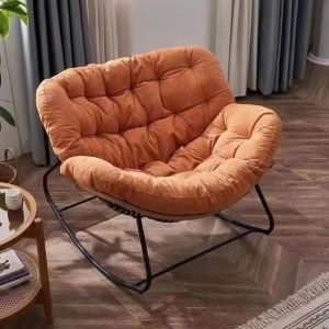 xpkQ Casual Living Room Chairs Nordic Luxury Living Room Chairs Wide Size Curved Ironwork Rocking Chair Romantic Sofa One Person 3H4K8