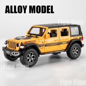 1:22 Diecast Mobil Jeep WRANGLER RUBICON / Sahara 4 Pintu Ukuran Besar Vehicle Models Miniature Model Paduan Mobil Off-road Besar