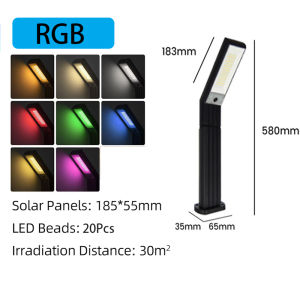 LED Solar Light Outdoor Waterproof Three Color Lawn Lights 101cm Solar Garden Lights Brightness Adjustable ground lights Automatically turn on/off Landscape Lights For Garden Yard Streets