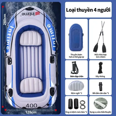 Thuyền hơi thuyền phao xuồng bơm câu cá 3-4 người lớn dày rộng cao cấp chắc chắnkayak thuyền