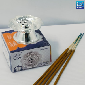 Silver Glow Silver Incense Stick Holder Dhoop Agarbatti Stand Holder
