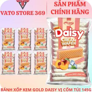 Bánh xốp kem GOLD DAISY vị đào túi 145g (thùng/gói)