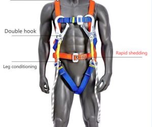 Fall Protection Harness Full Body Safety Harness Construction Adjustable Belt With Hook