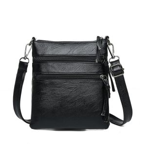 CICI PU Leather Mobile Phone Pouch Zipper Soft Leather Vertical Square Bag Light Weight Large Capacity Ladies Messenger Bag Female
