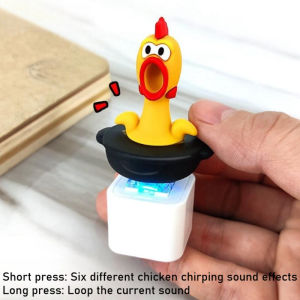 SKISOPGO Mine Bird Voice Keys Keychain Luminous Electronic Bag Pendant Anti-stress Keyboard Clicker Decompression Sound Seagull Gift
