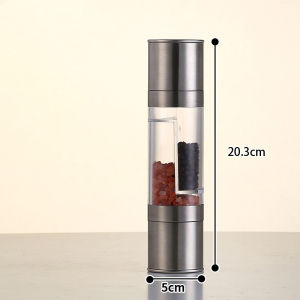 2 In 1 Pepper Mill Grinder Stainless Steel Manual Salt Pepper Grinder Seasoning Multifunctional Crusher Grinding