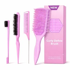 Lược chải tóc xoăn thiết kế nhẹ có lỗ thông khí giúp tóc dễ dàng trượt qua lược giúp gỡ rối tóc một cách dễ dàng mà không gây kéo hoặc làm rối tóc phù hợp với mọi loại tóc cả khi ướt và khô (màu đen).