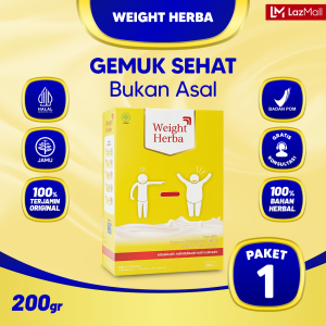 WEIGHT HERBA OFFICIAL 1 BOX No1 Gemuk Badan Ideal Sehat Alami Herbal Susu Kambing Etawa 200gr