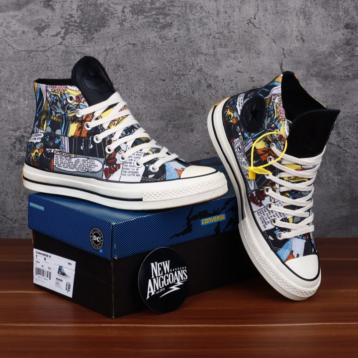 Sepatu Converse_X BATMAN DC COMIC Chuck 70S Hi Black White Hitam