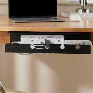 GIORGIONE No Drilling Under Desk Cable Management Rack Versatile Sturdy Cable Organizer Rack Convenient Practical Wire Fixed Storage Slot Student Dormitory