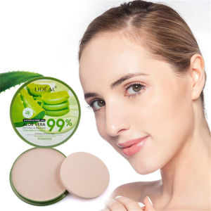 WOOLOVE 9 Aloe Vera Moisturizer Face Powder Smooth Foundation Pressed Powder Makeup Concealer Pores Cover Whitening Brighten Cosmetics