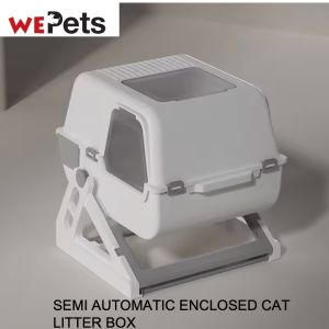 Semi-Automatic Self-Cleaning Cat Litter Box with Sifting Tray & Drawer – Large Covered Anti-Leak Kitty Litter Box