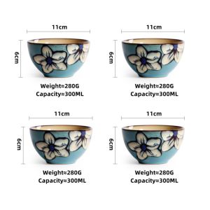 OMK Japanese Retro Style Stoneware Dinnerware Set Dinner Plate Deep Dish Bowl Home Ceramic Tableware