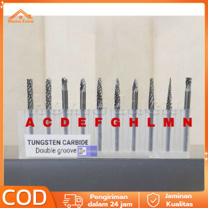 1 Biji Mata Bor Tuner Tungsten Carbide 3x3mm / Rotary Burr 3X3 Double Single Cut Cuner Carbide 3 mm Mata Tuner Porting Pendek