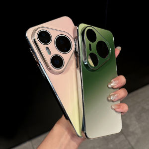 Gradient Color Skin Feeling Shockproof Phone Case For Huawei Pura 90 80 70 Pro Luxury Plating Frame Camera Protection Fundas
