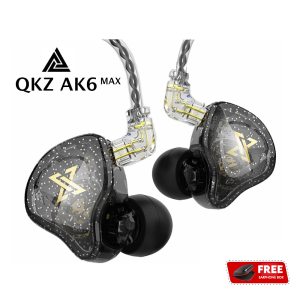 QKZ AK6 Max 3.5mm Wired Headphones Dynamic Music Earphone Detachable Headphone Cable Ear Hook Headset In-line Control with Mic