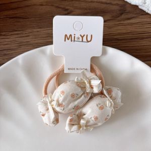 CONGMING 2Pcs/Set ลูกอมสี คลิปผมเด็ก ผ้าลายตาราง หวาน ปิ่นปักผม ใหม่ ยางรัดผม หมวก