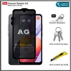 PAKET Tempered Glass Xiaomi Redmi A2 Anti Gores Kaca Full Layar Matte Dove Glare DI Roman Acc