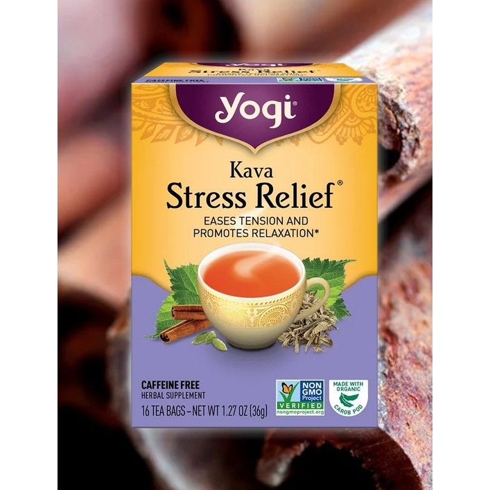 YOGI Kava Stress Relief 16 Tea Bags EASES TENSION AND PROMOTES