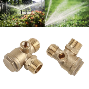 Heavy Duty 3-Port Brass Male Thread Air Compressor Unidirectional Check Valves CentralPneumatic Brass Connector Pipe